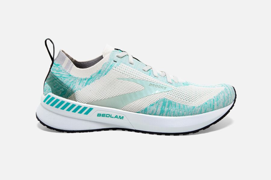 Brooks Israel Bedlam 3 Road Running Shoes Womens - White/Turquoise - LFN-540172